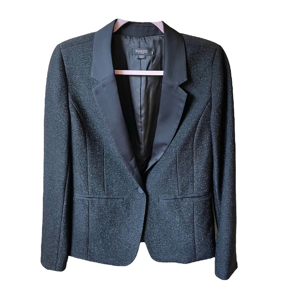 Soaked in Luxury Black Shimmering Blazer